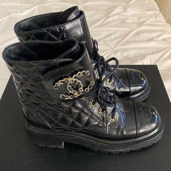 CHANEL Authentic CC logo Boots black 36 - Picture 3 of 12